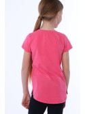 Tricou fete cu amprente, amarant NDZ8254 - Magazin online - Boutique